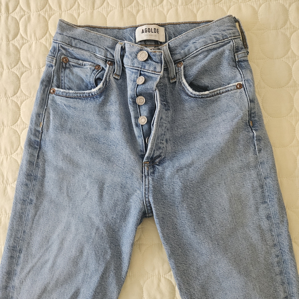 AGOLDE ARITZIA Blue Jeans Tapered Leg Straight Size 23
